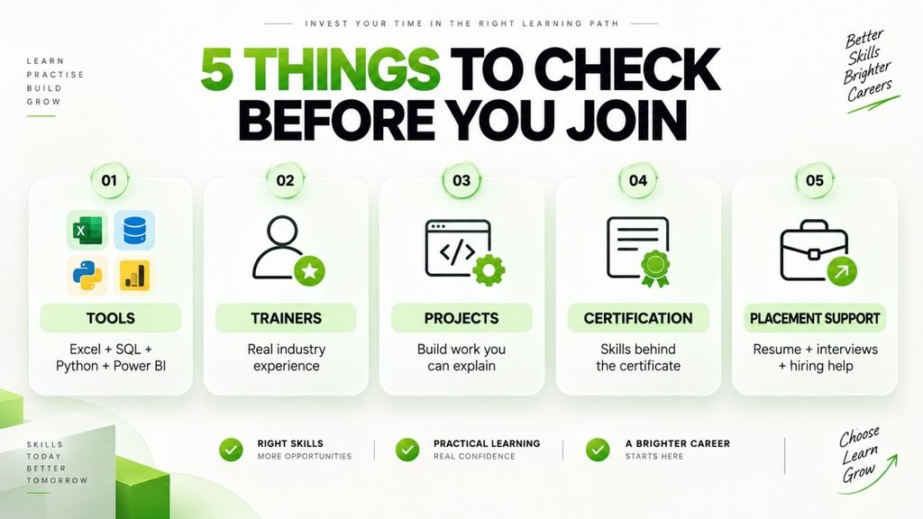 5 things to check before choosing a data analytics institute in Pune